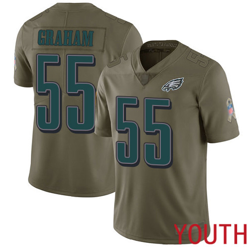 Youth Philadelphia Eagles #55 Brandon Graham Limited Olive 2017 Salute to Service Football NFL Jersey